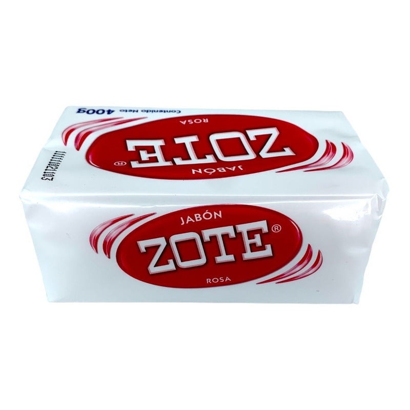 Jabón De Pasta Zote Rosa 400g Para Lavandería En Barra
